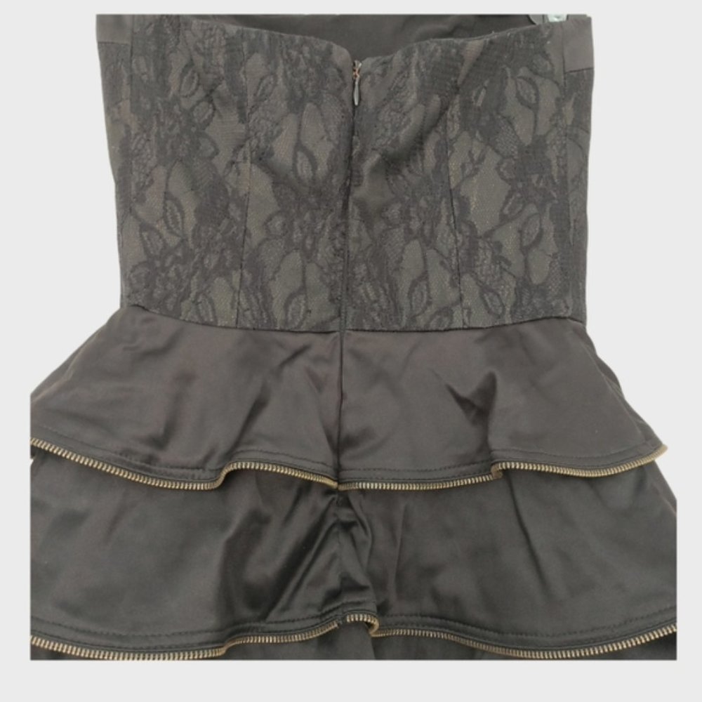 PILGRIM STRALIA Black Strapless Tier Skirt Dress Layered Ruffle - Picture 4 of 9